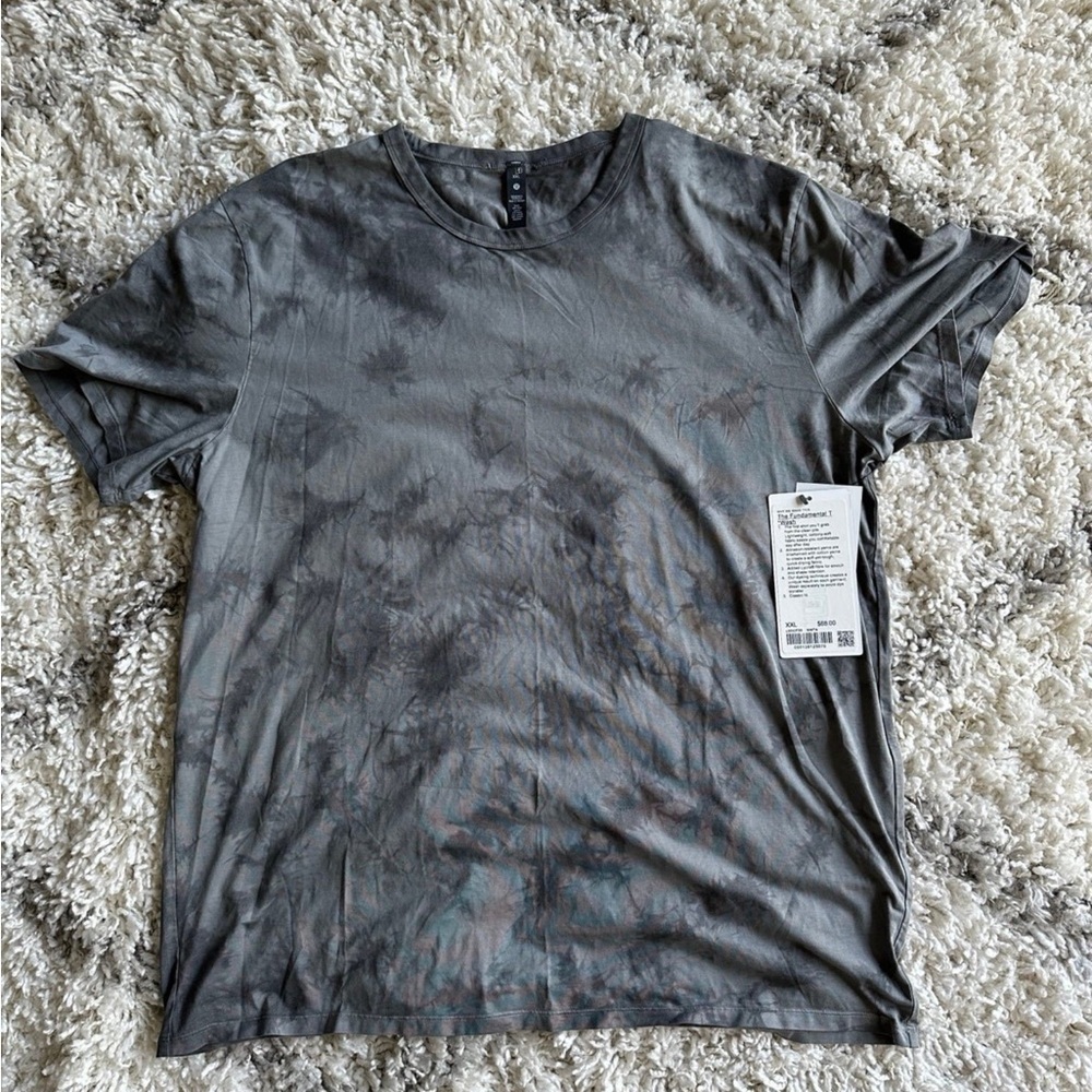 NWT Lululemon The Fundamental T-Shirt New Tide Shibori Asphalt Grey